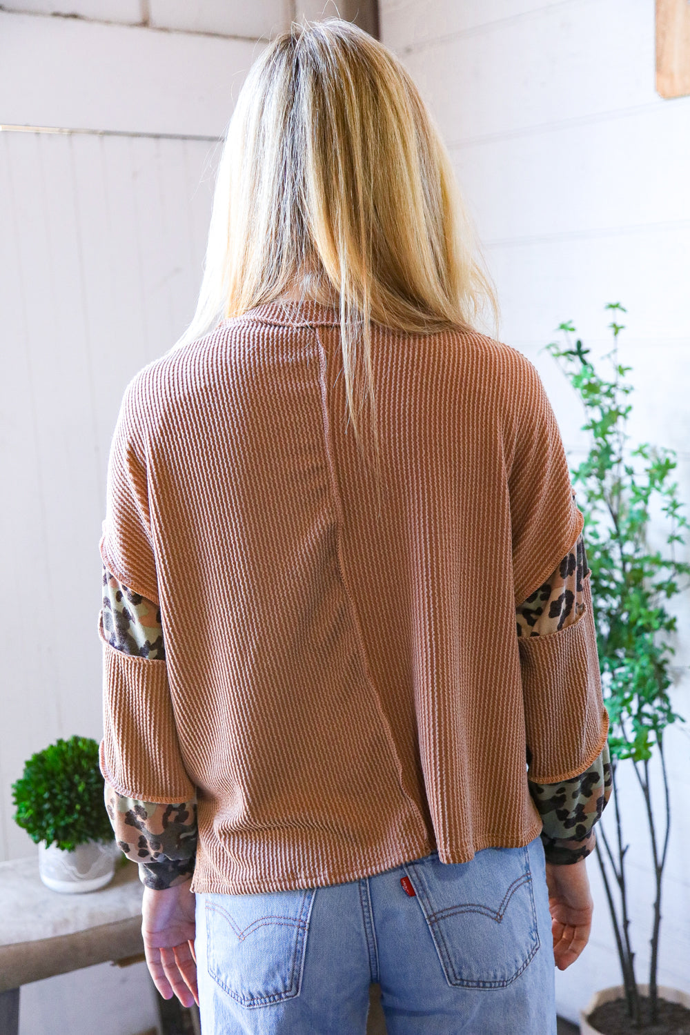 Soft and Rebelous Camo/Leopard Top